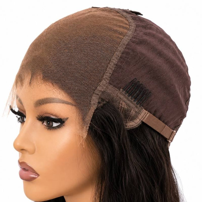 Side view of the cap on a mannequin, showing the adjustable band