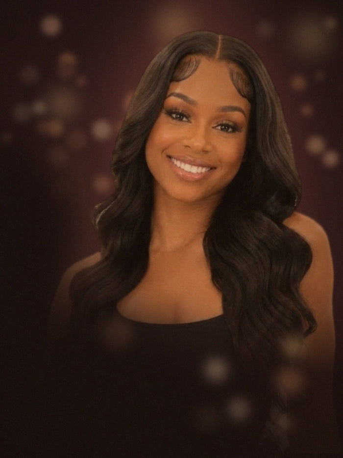 Campaign concept: the Glueless Body Wave wig at a candlelit dinner